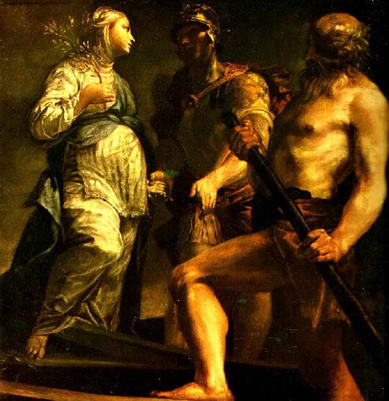 Giuseppe Maria Crespi aeneas med sibyllan och charon oil painting picture
